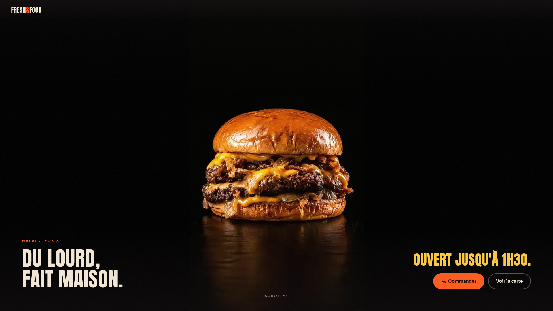 Site web créé pour Fresh & Food - Restaurant / snack